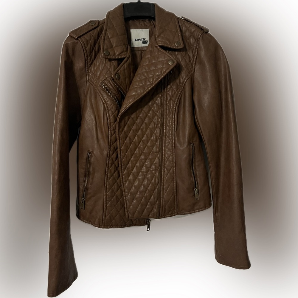 Levi’s faux leather jacket in cognac